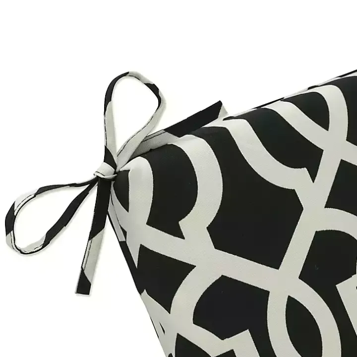 Black New Geometric Outdoor Chair Cushion