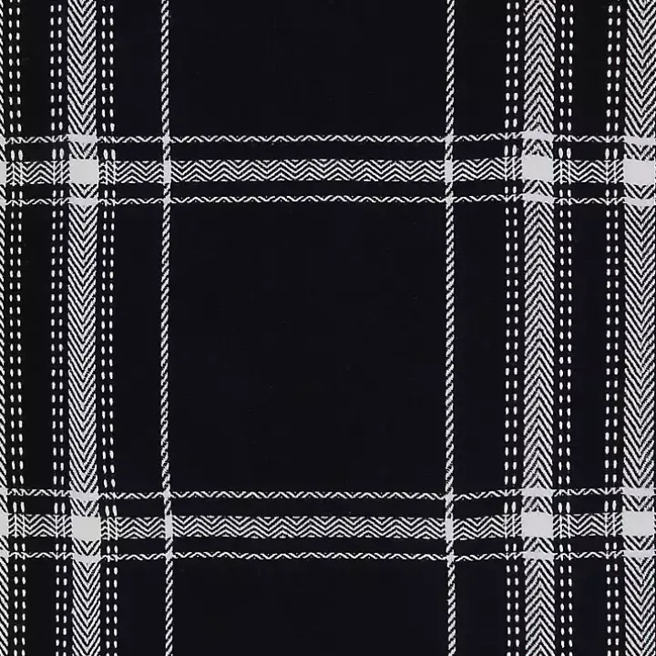 Black Plaid Cotton Table Runner, 72 in.