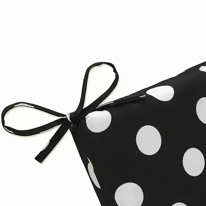 Black Polka Dot Outdoor Chaise Cushion