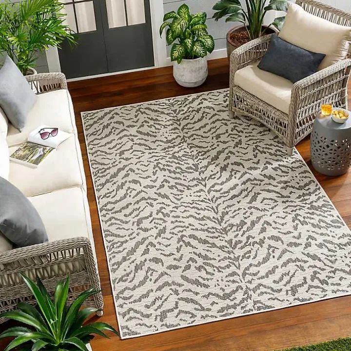 Black Ravello Outdoor Rug, 6x9