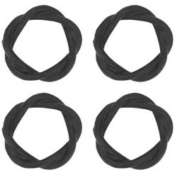 Black Resin Twisted Napkin Rings, Set of 4