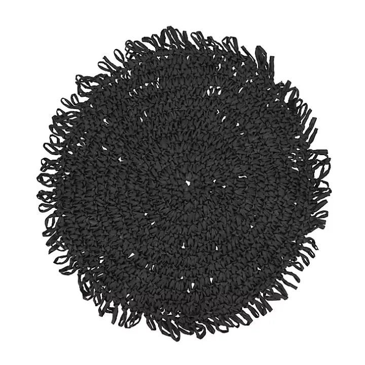 Black Rustic Raffia Placemats, Set of 4