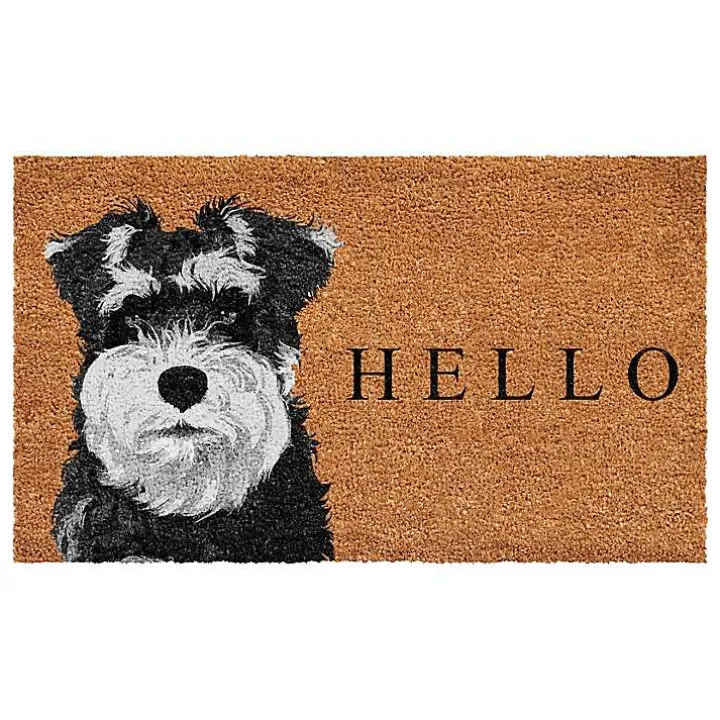 Black Schnauzer Hello Doormat