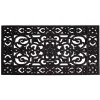 Black Scroll Border Rubber Doormat, 41x17 in.