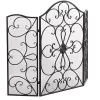 Black Scroll Work Metal Fireplace Screen