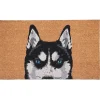 Black Siberian Husky Doormat