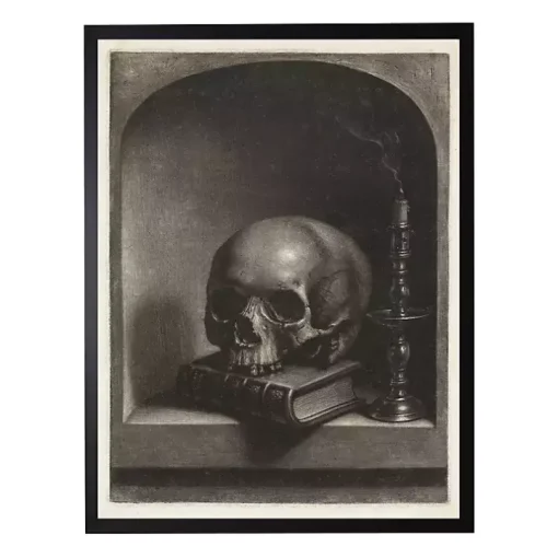 Black Skull Halloween Wall Plaque