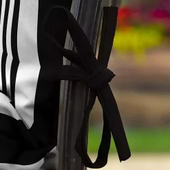 Black Stripe Luxe Outdoor Dining Chair Cushion