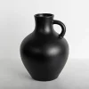 Black Terracotta Pitcher Vase, 13 in.
