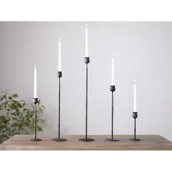 Black Textured Taper Candle Holder, 8 in.
