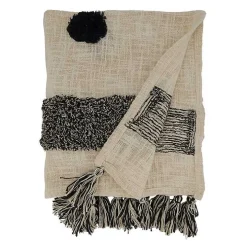 Black Tufted Dot Throw Blanket