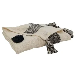 Black Tufted Dot Throw Blanket