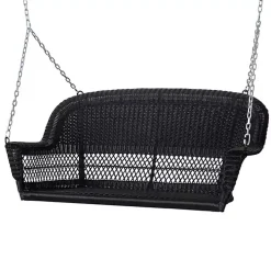 Black Wicker Hanging Porch Swing