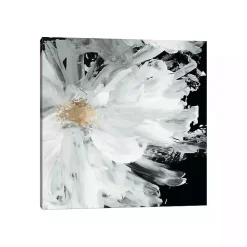 Black Wispy Peony Canvas Art Print