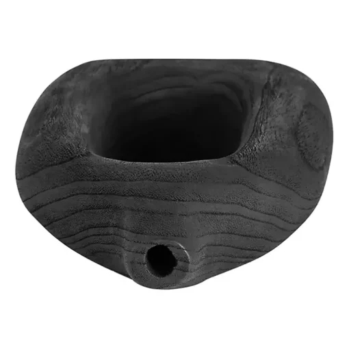 Black Wood Cut-Out Vase, 14 in.