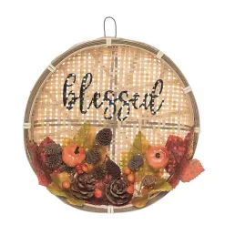 Blessed Basket Harvest Wreath Wall Plaque
