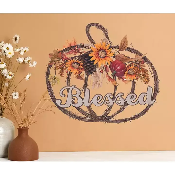 Blessed Twig Pumpkin Shaped Wreath