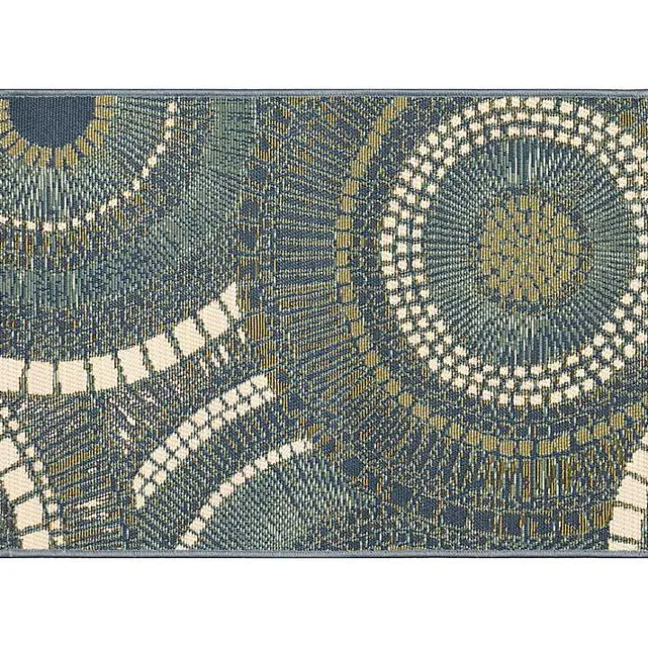 Blue & Green Circles Indoor/Outdoor Rug, 3x4