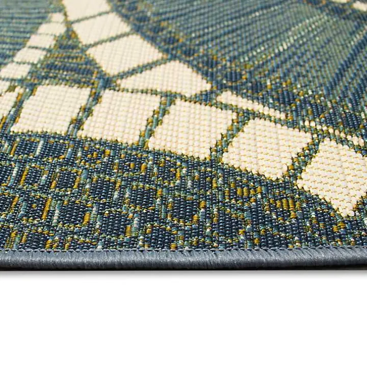 Blue & Green Circles Indoor/Outdoor Rug, 3x4