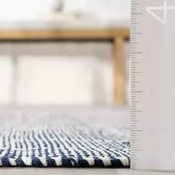 Blue & Ivory Checkered Indoor/Outdoor Rug, 5x8