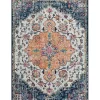 Blue & Orange Boho Medallion Area Rug, 6x9