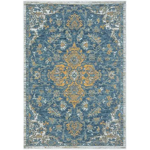 Blue & Orange Medallion Reversible Area Rug, 8x10