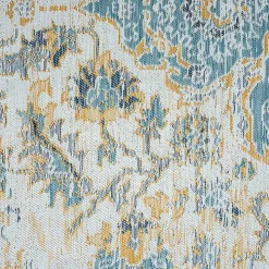 Blue & Orange Medallion Reversible Area Rug, 5x7