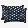 Blue & White Stars Outdoor Pillows, Set of 2