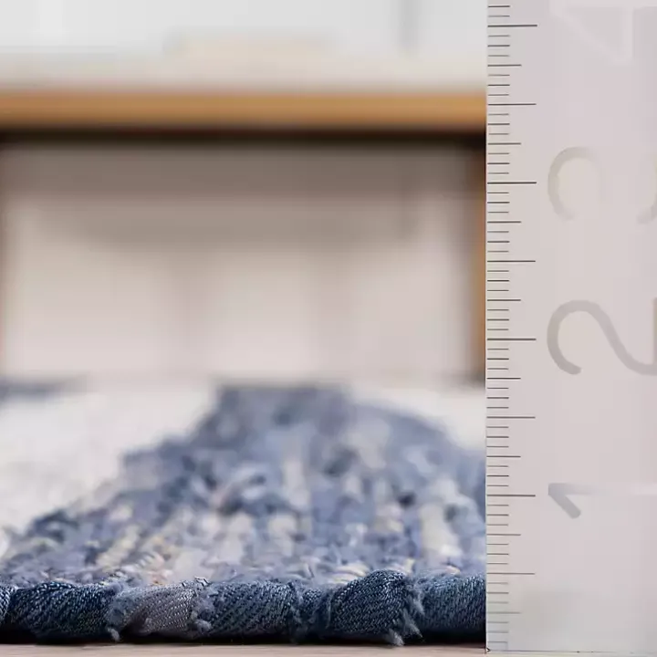 Blue & White Striped Indoor/Outdoor Rug, 5x8