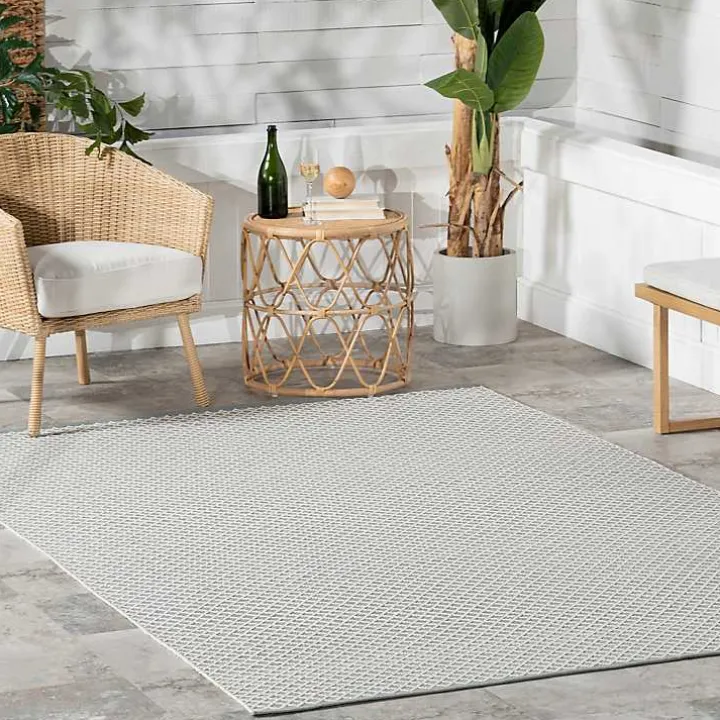 Blue & White Trellis Indoor/Outdoor Rug, 4x6
