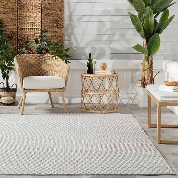 Blue & White Trellis Indoor/Outdoor Rug, 4x6