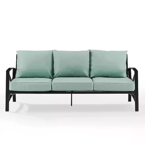 Blue and Bronze Kaplan X-Arm Outdoor Sofa