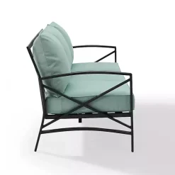 Blue and Bronze Kaplan X-Arm Outdoor Sofa