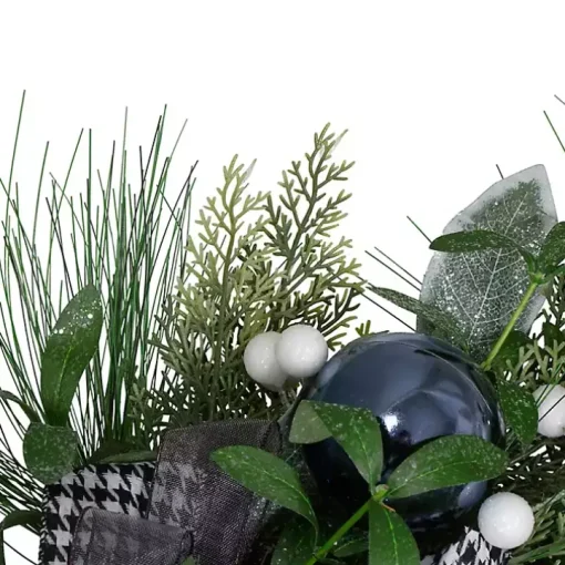 Blue and Gray Bow Wreath