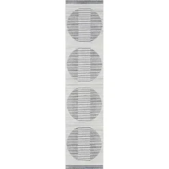 Blue and Ivory Linear Moons Runner, 2x8