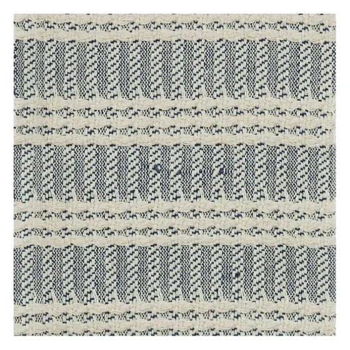 Blue and Ivory Striped Cotton Throw