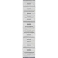 Blue and Ivory Striped Moons Runner, 2x8