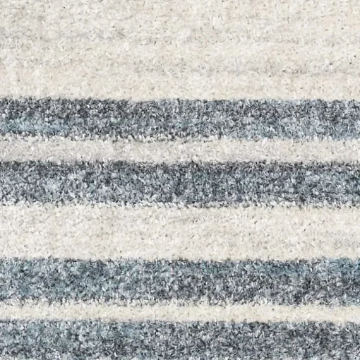 Blue and Ivory Striped Moons Runner, 2x8