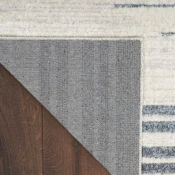 Blue and Ivory Striped Moons Runner, 2x8