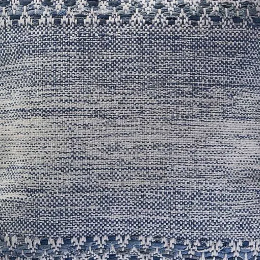 Blue and Ivory Textured Wavy Accent Pillow