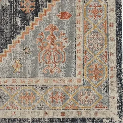 Blue and Ivory Traditional Motif Area Rug, 5x7