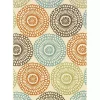 Blue and Orange Circles Outdoor Area Rug, 6x9
