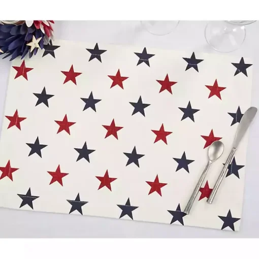 Blue and Red Americana Stars Placemats, Set of 4