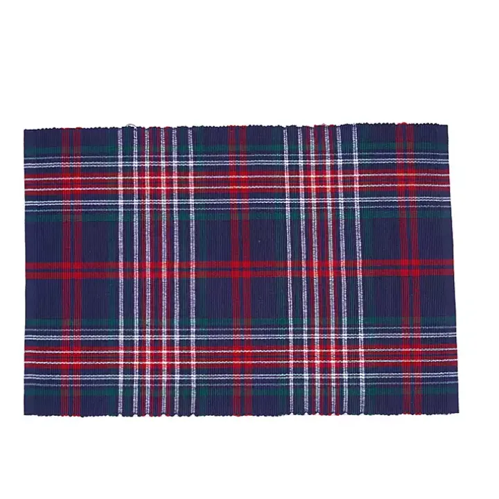 Blue and Red Douglas Plaid Placemats, Set of 6