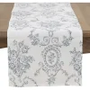 Blue and White Floral Table Runner, 108 in.