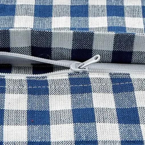 Blue and White Gingham Pillow Covers, Set of 4