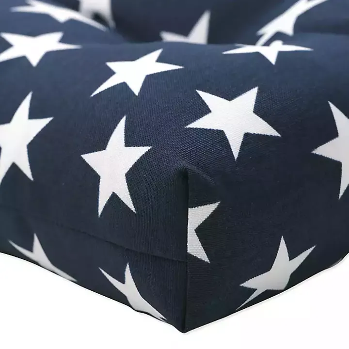 Blue and White Stars Outdoor Loveseat Cushion