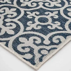 Blue Auckland Tile Outdoor Area Rug, 7x9