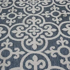 Blue Auckland Tile Outdoor Area Rug, 7x9