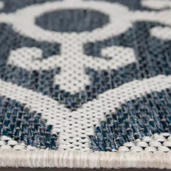 Blue Auckland Tile Outdoor Area Rug, 7x9